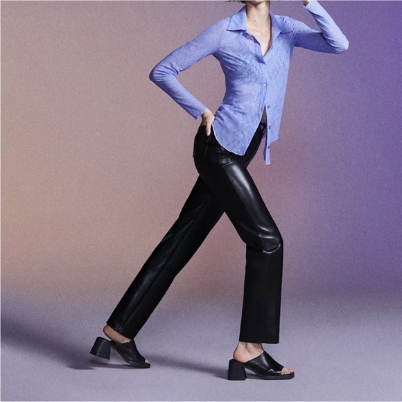 Aritzia Wilfred Melina Vegan Leather Pants SZ 2 - Picture 8 of 9